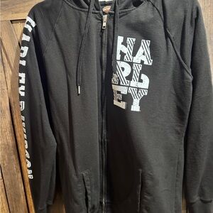 Harley-Davidson Black Hoodie with White Print
